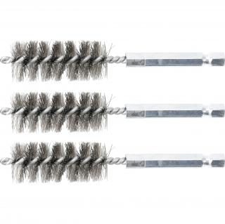 Kefy valcovité 19 mm, 1/4 , oceľové, 3 diely, BGS 3078-19-S (Steel Brush | 19 mm | 6.3 mm (1/4 ) Drive | 3 pcs. (BGS 3078-19-S))