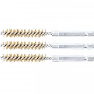 Kefy valcovité 9 mm, 1/4 , mosadzné, 3 diely, BGS 3078-9-M (Brass Brush | 9 mm | 6.3 mm (1/4 ) Drive | 3 pcs. (BGS 3078-9-M))