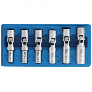 Kĺby kardanové na žeraviace sviečky, 3/8 , 6-hran, 8 - 16 mm, 6 dielov, BGS 2990 (Universal Joint Glow Plug Set, Hexagon | 10 mm (3/8 ) Drive | 8-16 mm | 6 pcs. (BGS 2990))