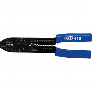 Kliešte konektorové 1,5 - 4,6 (6) mm² / odizolačné 0,75 - 6 mm², 235 mm, BGS 418 (Crimping Tool | 235 mm, non-insulated 1.5 - 4,6 mm² / insulated 1.5 - 6 mm² / stripper 0.75 - 6 mm² (BGS 418))