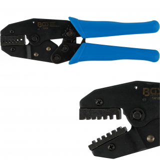 Kliešte konektorové račňové, na káblové dutinky 0,5 - 4 mm, BGS 1418 (Ratchet Crimping Tool | for Cable End Sleeves 0.5 - 4 mm² (BGS 1418))