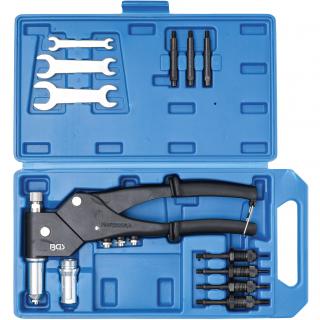 Kliešte nitovacie, pre štandardné nity, nitovacie matice a nitovacie čapy, BGS 438 (Riveter Set | for Standard, Nut and Stud Rivets (BGS 438))