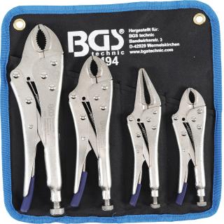 Kliešte samosvorné grip, 4 diely, BGS 494 (Locking Grip Pliers Set | 4 pcs. (BGS 494))