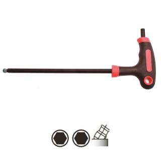 Kľúč L - T-rukoväť, imbus / imbus s guľou 3 mm, BGS 7882-3 (T-Handle L-Type Wrench | internal Hexagon / internal Hexagon with Ball Head | 3 mm (BGS 7882-3))