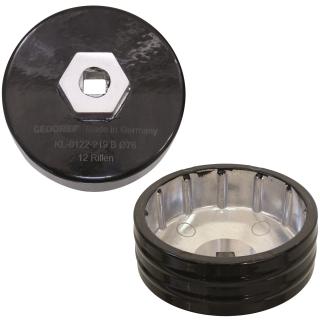 Kľúč na olejové filtre, 12-hran, Ø 76 mm, hliník potiahnutý plastom (Oil Filter Wrench, Aluminium, Ø 76 mm, Plastic-coated, 12-point (GEDORE KL-0122-219 B))
