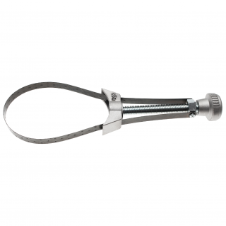 Kľúč na olejové filtre, pásový, pružinový pás, hliníkový, Ø 110 - 155 mm (Oil Filter Strap Wrench | Spring Steel Strap | Aluminium Die Cast | Ø 110 - 155 mm (BGS 1027))