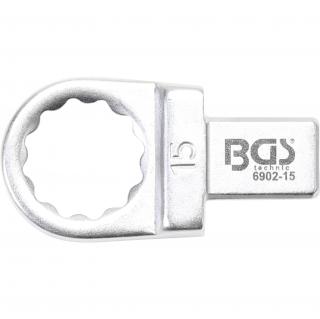 Kľúč nástrčný očkový, 15 mm, 4-hran 9 x 12 mm, BGS 6902-15 (Push Fit Ring Spanner | 15 mm | Square Size 9 x 12 mm (BGS 6902-15))