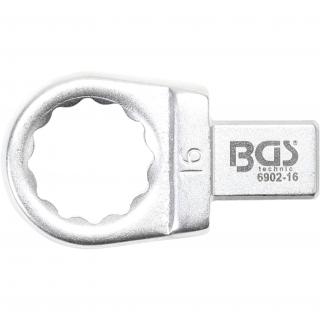 Kľúč nástrčný očkový, 16 mm, 4-hran 9 x 12 mm, BGS 6902-16 (Push Fit Ring Spanner | 16 mm | Square Size 9 x 12 mm (BGS 6902-16))