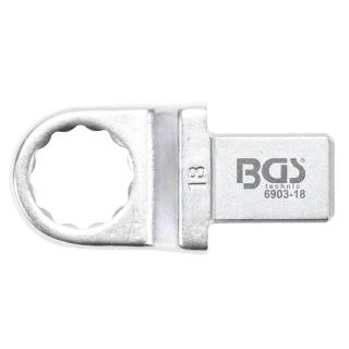 Kľúč nástrčný očkový 18 mm, 4-hran 14 x 18 mm, BGS 6903-18 (Push Fit Ring Spanner | 18 mm | Square Size 14 x 18 mm (BGS 6903-18))