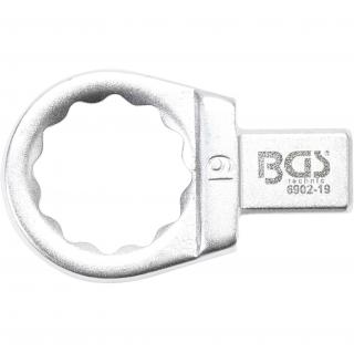 Kľúč nástrčný očkový, 19 mm, 4-hran 9 x 12 mm, BGS 6902-19 (Push Fit Ring Spanner | 19 mm | Square Size 9 x 12 mm (BGS 6902-19))