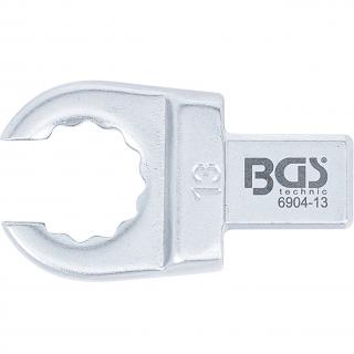 Kľúč nástrčný očkový, otvorený, 13 mm, 4-hran 9 x 12 mm, BGS 6904-13 (Push Fit Ring Spanner | open Type | 13 mm | Square Size 9 x 12 mm (BGS 6904-13))