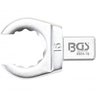 Kľúč nástrčný očkový, otvorený, 16 mm, 4-hran 9 x 12 mm, BGS 6904-16 (Push Fit Ring Spanner | open Type | 16 mm | Square Size 9 x 12 mm (BGS 6904-16))