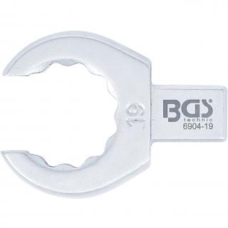 Kľúč nástrčný očkový, otvorený, 19 mm, 4-hran 9 x 12 mm, BGS 6904-19 (Push Fit Ring Spanner | open Type | 19 mm | Square Size 9 x 12 mm (BGS 6904-19))