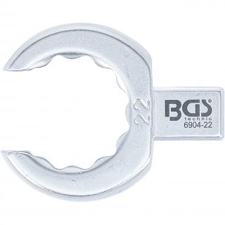 Kľúč nástrčný očkový, otvorený, 22 mm, 4-hran 9 x 12 mm, BGS 6904-22 (Push Fit Ring Spanner | open Type | 22 mm | Square Size 9 x 12 mm (BGS 6904-22))