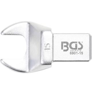 Kľúč nástrčný plochý vidlicový, 15 mm, 4-hran 14 x 18 mm, BGS 6901-15 (Open-End Push Fit Spanner | 15 mm | Square Size 14 x 18 mm (BGS 6901-15))