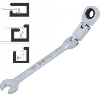 Kľúč očkoplochý račňový, dvojkĺbový, nastaviteľný, 8 mm, BGS 6168 (Double-Joint Ratchet Combination Wrench Set | adjustable | 8 mm (BGS 6168))