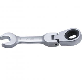 Kľúč očkoplochý račňový, krátky, kĺbový, 11 mm, BGS 6911 (Ratchet Combination Wrench | short | adjustable | 11 mm (BGS 6911))