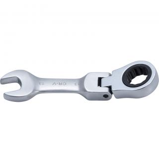 Kľúč očkoplochý račňový, krátky, kĺbový, 13 mm, BGS 6913 (Ratchet Combination Wrench | short | adjustable | 13 mm (BGS 6913))