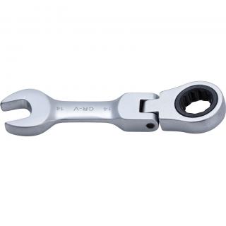 Kľúč očkoplochý račňový, krátky, kĺbový, 14 mm, BGS 6914 (Ratchet Combination Wrench | short | adjustable | 14 mm (BGS 6914))