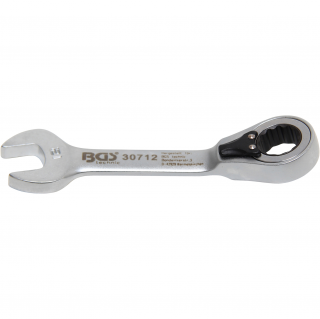 Kľúč očkoplochý račňový, krátky, prepínací, 12 mm, BGS 30712 (Ratchet Combination Wrench | short | reversible | 12 mm (BGS 30712))