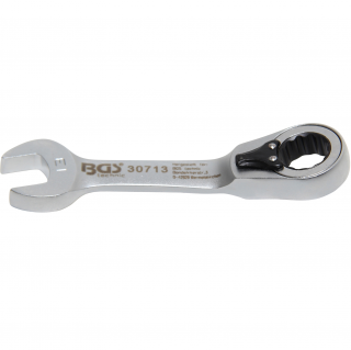 Kľúč očkoplochý račňový, krátky, prepínací, 13 mm, BGS 30713 (Ratchet Combination Wrench | short | reversible | 13 mm (BGS 30713))