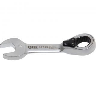 Kľúč očkoplochý račňový, krátky, prepínací, 19 mm, BGS 30719 (Ratchet Combination Wrench | short | reversible | 19 mm (BGS 30719))