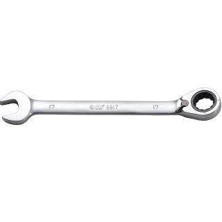 Kľúč očkoplochý račňový, prepínateľný, 17 mm, BGS 6617 (Ratchet Combination Wrench | reversible | 17 mm (BGS 6617))