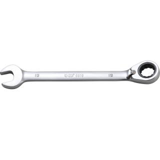 Kľúč očkoplochý račňový, prepínateľný, 19 mm, BGS 6619 (Ratchet Combination Wrench | reversible | 19 mm (BGS 6619))