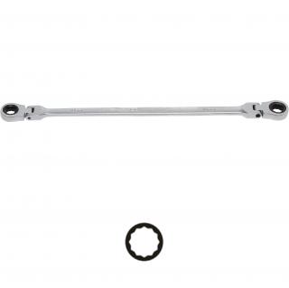 Kľúč očkový obojstranný, račňový, kĺbový, 10 x 11 mm, BGS 1541-10X11 (Double Swivel Head Ratchet Wrench | 10 x 11 mm (BGS 1541-10X11))