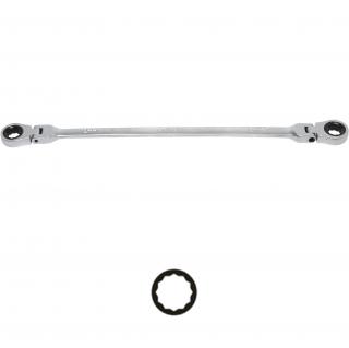 Kľúč očkový obojstranný, račňový, kĺbový, 12 x 13 mm, BGS 1541-12X13 (Double Swivel Head Ratchet Wrench | 12 x 13 mm (BGS 1541-12X13))