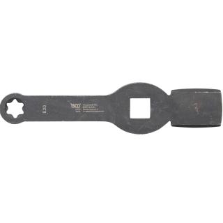 Kľúč očkový úderový, E-profil, obojstranný, E20, pre skrutky brzdového strmeňa (Slogging Ring Spanner | E-Type (for Torx) | with 2 Striking Faces | E20 (BGS 35320))