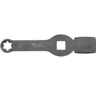 Kľúč očkový úderový, E-profil, obojstranný, E24, pre skrutky brzdového strmeňa (Slogging Ring Spanner | E-Type (for Torx) | with 2 Striking Faces | E24 (BGS 35324))