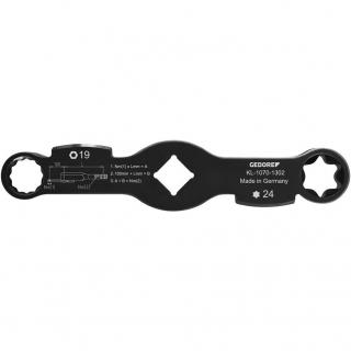 Kľúč očkový úderový, obojstranný, 12-hran 19 mm / E-profil E24, GEDORE KL-1070-1302 (Double Impact Slogging Spanner, 12-point SW19 / E-type E24 (GEDORE KL-1070-1302))