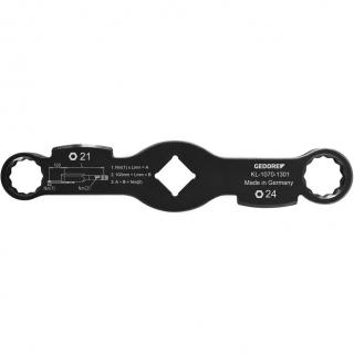 Kľúč očkový úderový, obojstranný, 12-hran, 21 / 24 mm, GEDORE KL-1070-1301 (Double Impact Slogging Spanner, 12-point SW21 / SW24 mm (GEDORE KL-1070-1301))