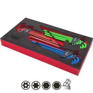 Kľúče L, imbus 1,5 - 10 mm / 0,05  - 3/8 , S2 oceľ, 27 dielov, Welzh 5348-WW (27-Piece Hex Key Wrench Set S2 (Welzh 5348-WW))