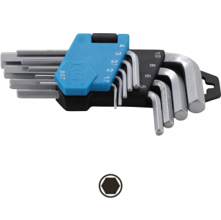Kľúče L, krátke, imbus 1,5 - 10 mm, 9 dielov, BGS 807 (L-Type Wrench Set | short | internal Hexagon 1.5 - 10 mm | 9 pcs. (BGS 807))