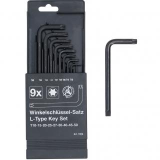 Kľúče L, T-profil T10 - T50, 9 dielov, BGS 7959 (L-Type Wrench Set | T-Star (for Torx) T10 - T50 | 9 pcs. (BGS 7959))