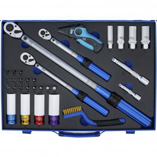 Kľúče momentové 1/4 , 3/8 , 1/2 , s príslušenstvom, 31 dielov, BGS 74305 (Torque Wrench Set | 6.3 mm (1/4 ), 10 mm (3/8 ), 12.5 mm (1/2 ) | 31 pcs. (BGS 74305))