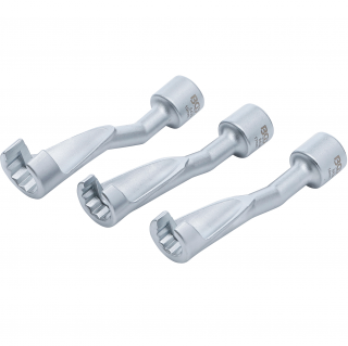 Kľúče na potrubia, otvorené, 1/2 , 14 - 17 - 19 mm, pre vstrekovacie potrubia (Pipe Wrench Set, open | 12.5 mm (1/2 ) Drive | 14 - 17 - 19 mm, for injection pipes (BGS 8450))