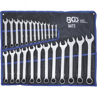 Kľúče očkoploché, palcové veľkosti, 1/4  - 1 1/4 , 25 dielov, za studena kované, BGS 9473 (Combination Spanner Set | Inch Sizes | 1/4  - 1.1/4  | 25 pcs., cold forged (BGS 9473))