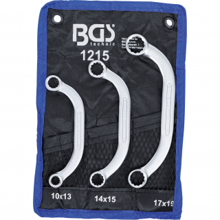 Kľúče očkové  C  profil, 10x13 - 17x19 mm, 3 diely, BGS 1215 (Obstruction Ring Spanner Set | 10x13 - 17x19 mm | 3 pcs. (BGS 1215))