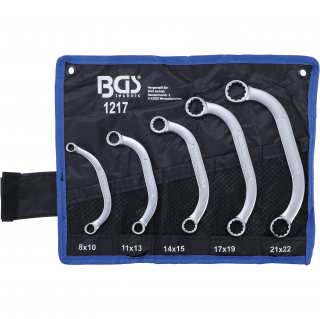 Kľúče očkové  C  profil, 8x10 - 21x22 mm, 5 dielov, BGS 1217 (Obstruction Ring Spanner Set | 8x10 - 21x22 mm | 5 pcs. (BGS 1217))