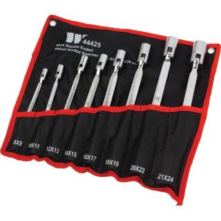 Kľúče očkové obojstranné, s flexibilnými hlavami, 8 - 24 mm, 8 dielov, Welzh 44425-WW (Double Ended Swivel Socket Spanner Set; 8-Piece , 8-24-mm (Welzh 44425-WW))