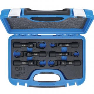 Kľúče otvorené  Crowfoot  1/2 , 12 - 19 mm, ploché, flexibilné, 6 dielov, BGS 6931 (Crowfoot Wrench Set | 12.5 mm (1/2 ) Drive | flexible | 6 pcs. (BGS 6931))
