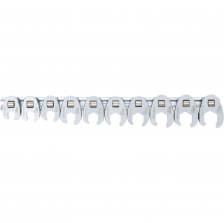Kľúče otvorené  Crowfoot  3/8 , 10 - 19 mm, ploché, 10 dielov, BGS 1756 (Crowfoot Spanner Set | 10 mm (3/8 ) Drive | 10 - 19 mm | 10 pcs. (BGS 1756))