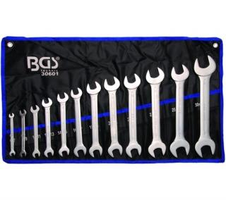 Kľúče ploché vidlicové, obojstranné, 6 - 32 mm, 12 dielov, za studena kované (Double Open End Spanner Set | 6 - 32 mm | 12 pcs., cold forged (BGS 30601))