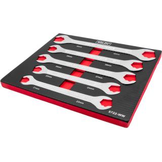 Kľúče ploché vidlicové račňové  LOK-TYP'', super ultra tenké, 21 - 32 mm, 5 dielov, Welzh 5722-WW (Super Ultra Thin 5-Piece''LOK-TYP'' Spanner Set 21-32-mm (Welzh 5722-WW))