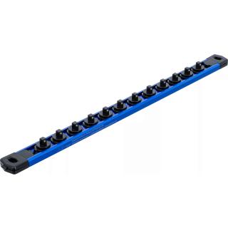 Koľajnička pre 1/4  hlavice, pre 12 hlavíc, magnetická, BGS 74549 (Socket Holder with square for 12 Sockets | magnetic | for 6.3 mm (1/4 ) Drive (BGS 74549))