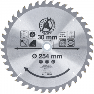 Kotúč pílový s karbidovými hrotmi, Ø 254 x 30 x 3,2 mm, 40 zubov, BGS 3954 (Carbide Tipped Circular Saw Blade | Ø 254 x 30 x 3.2 mm | 40 teeth (BGS 3954))