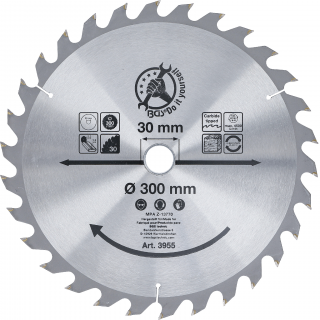 Kotúč pílový s karbidovými hrotmi, Ø 300 x 30 x 3,2 mm, 30 zubov, BGS 3955 (Carbide Tipped Circular Saw Blade | Ø 300 x 30 x 3.2 mm | 30 teeth (BGS 3955))